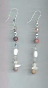 Opal, Rhodonite & Snow Quartz Pierced Earrings