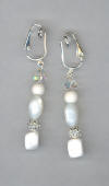 Howlite, Bone, Mother of Pearl,  Pierced Look Clip On  Earrings