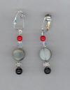 Black Agate, Red Coral, Jet Mother of Pearl Pierced Look Clip On Earrings