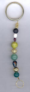 Green Agate, Aventurine, Serpentine & Garnet  Key Chain Sprit