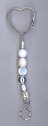 Mother of Pearl with Crystal and Silver Plated Accents  Key Chain Sprit