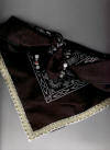 Black Dog Bandana with Gold Braid Trim & Gemstones