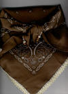 Chocolate Brown Dog Bandana with Gold Braid Trim & Gemstones