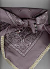 Grey Dog Bandana with Gold Braid Trim & Gemstones