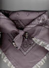 Grey Dog Bandana with Eggshell Eyelet Trim & Gemstones