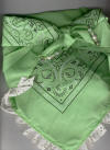 Mint Green Dog Bandana with Eggshell Eyelet Trim & Gemstones