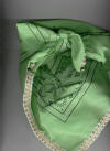 Mint Green Dog Bandana with Eggshell Eyelet Trim & Gemstones