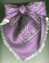 Lavender Dog Bandana with White Eyelet Trim & Gemstones