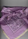 Lavender Dog Bandana with Gold Braid Trim & Gemstones