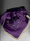 Purple Dog Bandana with Gold Braid Trim & Gemstones