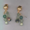 Turquoise, Agate, Aventurine & Fluorite Filigree Disc Clip On Earrings