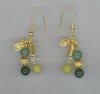 Yellow Jade, Agate & Aventurine Pierced Earrings