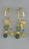 Yellow Jade, Agate & Aventurine Pierced Look Earrings