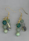 Turquoise, Agate, Aventurine & Fluorite Pierced Earrings