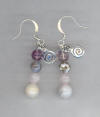 Ocean Jasper, Cream Jade, Rose Quartz & Fluorite Pierced Earrings