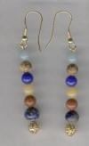 Amazonite, Picture Jasper, Jade, Lapis & Goldstone  Pierced Earrings