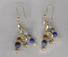 Amazonite, Picture Jasper, Jade, Lapis & Goldstone 2 Strand Note Pierced Earrings