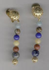 Amazonite, Picture Jasper, Jade, Lapis & Goldstone Clip On Earrings