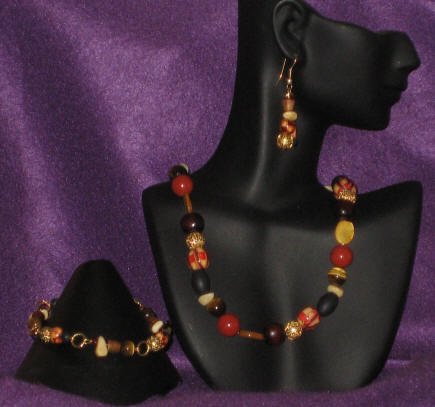 Yellow Jade, Tiger's Eye & Jasper Matinee Length Set