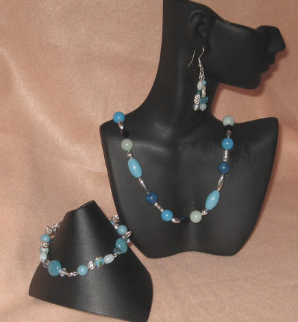 Turquoise, Amazonite & Turquoise Howlite Matinee Length Set