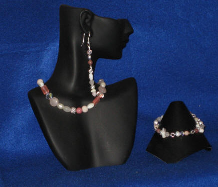 Pink Opal, Rhodonite, & Cherry Quartz Princess  Length Set