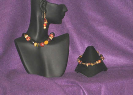 Yellow Jade, Tiger's Eye & Jasper Princess Length Set