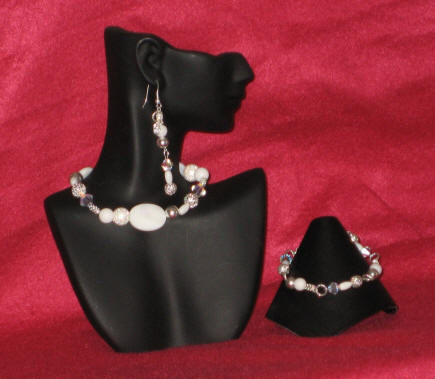 Mother of Pearl with Crystal & Silver Plated Accents Princess Length Set