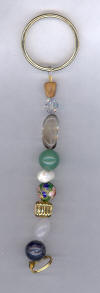 Green Cloisonn, Jasper, Aventurine & Smoky Topaz  Key Chain Sprit