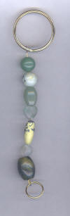 Green Fluorite, Aventurine, Russian Serpentine  Key Chain Sprit