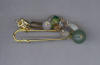 Green Cloisonn, Jasper, Aventurine & Smoky Topaz Kilt Sprit Pin