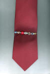 Red Cloisonn, Coral & Crystal  Tie Sprit