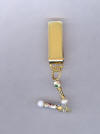 White Cloisonn  Gold-plated Clip Bookmark